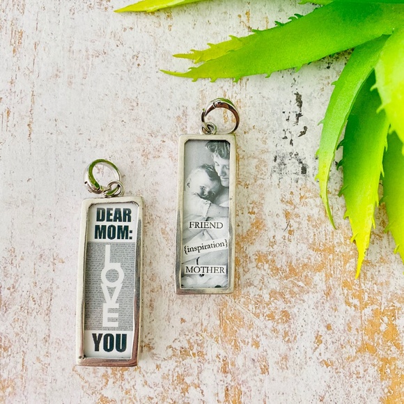 Dear Mom Pick Up Sticks Reversible Charm - Picture 1 of 2